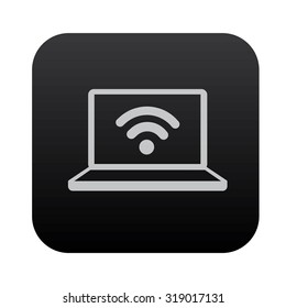 Wireless on black button blackboard,vector