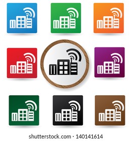 Wireless on city sign,vector