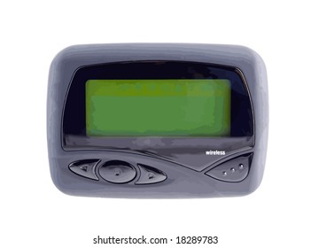 Wireless pager with a blank screen used to send and receive email,messages,sports,financial,and weather news. VECTOR