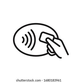 wireless pay sign logo. NFC technology contact less credit card. svg