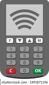 wireless payment or credit card POS terminal vector illustration