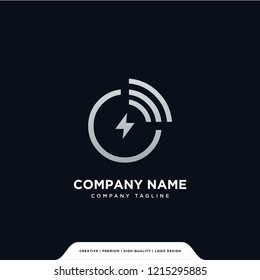 Wireless Phone Charge Logo Company Vector