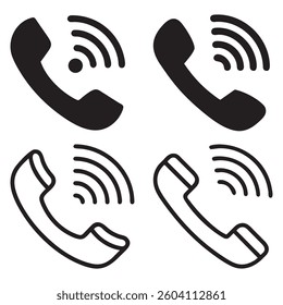 Wireless Phone Icons Set for Contact Us, Phone icon set, vector, silhouette. Cell phone pictogram communication icon. Telephone icon, vector set. logo vector. Vector illustration