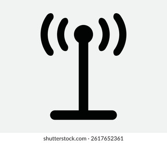 Wireless Phone Radio Wifi Signal Antenna Sign Symbol Connection Network Broadcast Air Wave Mobile Tower Satellite Equipment Stick Receiver Vector Graphic