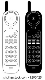 Wireless phone. Vector illustration. Isolated on white background.