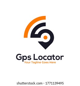 Wireless pin location logo design concept. Locator icon. Pin maps logo vector.