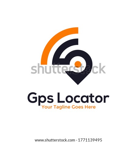 Wireless pin location logo design concept. Locator icon. Pin maps logo vector.