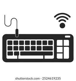 Ilustração do vetor do teclado da alimentação sem fio.