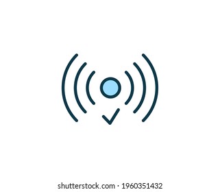 Wireless premium line icon. Simple high quality pictogram. Modern outline style icons. Stroke vector illustration on a white background. 
