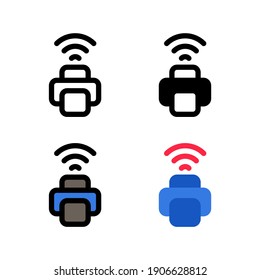 Wireless Print Out Mobile Icon, Logo, and illustration Vector