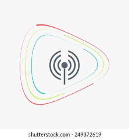 Wireless radio icon. Flat design style. Made vector illustration