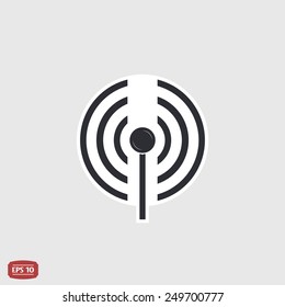 Wireless radio icon. Flat design style. Made vector illustration