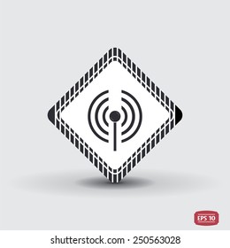 Wireless radio icon. Flat design style. Made vector illustration