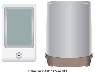 Wireless Rain level and temperature indicator. Vector illustration.