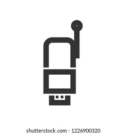 Wireless receiver icon in thick outline style. Black and white monochrome vector illustration.