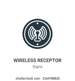 Wireless receptor vector icon on white background. Flat vector wireless receptor icon symbol sign from modern signs collection for mobile concept and web apps design.