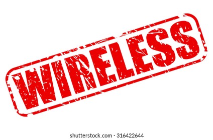 Wireless red stamp text on white