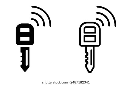  Wireless remote car key icon vector