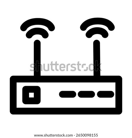 Wireless Router Antenas Vector Line Icon