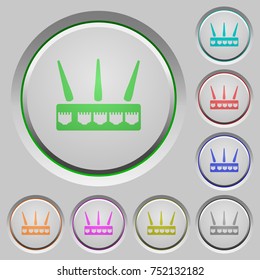 Wireless router color icons on sunk push buttons