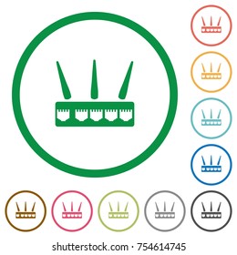 Wireless router flat color icons in round outlines on white background