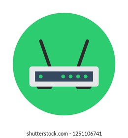 Wireless router flat icon. You can be used Wireless router icon for several purposes like: websites, UI, UX, print templates, promotional materials, info-graphics, web and mobile phone apps.