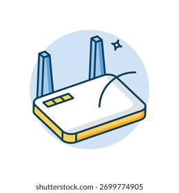 Ícone do roteador sem fio ilustração vetorial limpa e moderna