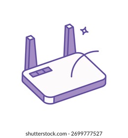 Ícone do roteador sem fio ilustração vetorial limpa e moderna