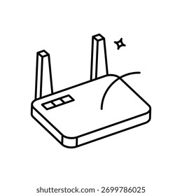 Icono de enrutador inalámbrico limpio y Ilustración vectorial moderna