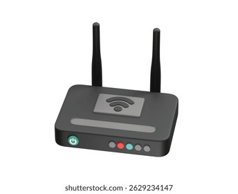 wireless router icon illustration 3d. Wi-Fi router icon 3d