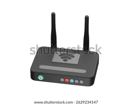 wireless router icon illustration 3d. Wi-Fi router icon 3d