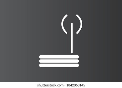 Wireless router icon on dark background for home and business use