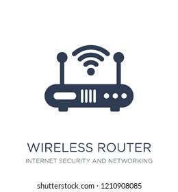 Wireless router icon. Trendy flat vector Wireless router icon on white background from Internet Security and Networking collection, vector illustration can be use for web and mobile, eps10