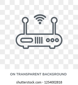 Wireless router icon. Trendy flat vector Wireless router icon on transparent background from Internet Security and Networking collection. High quality filled Wireless router symbol use for web and