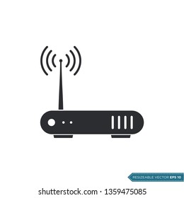 Wireless Router Icon Vector Template