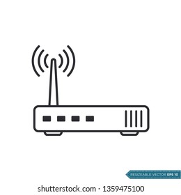 Wireless Router Icon Vector Template