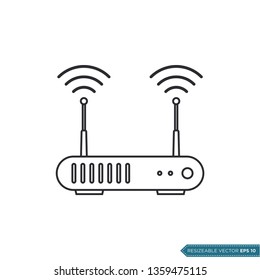 Wireless Router Icon Vector Template