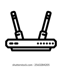 wireless router industry 3 line icon vector. wireless router industry 3 sign. isolated contour symbol black illustration