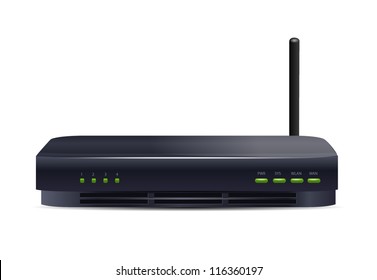 Wireless Router Isolated on White