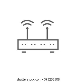 Wireless router line icon.