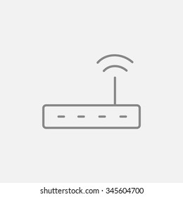 Wireless router line icon for web, mobile and infographics. Vector dark grey icon isolated on light grey background.