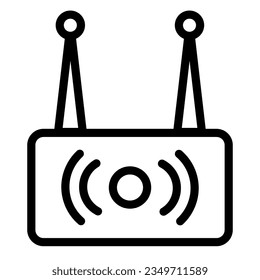 Icono de línea de enrutador inalámbrico. Ilustración vectorial de red Wi fi aislada en blanco. Estilo de esquema de Internet inalámbrico diseñado para y aplicación.
