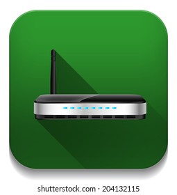 wireless router With long shadow over app button