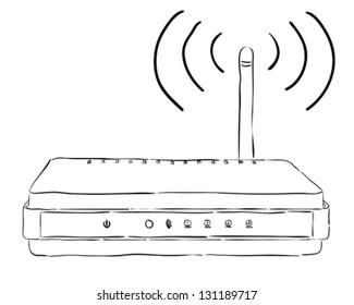 Wireless router on a white background