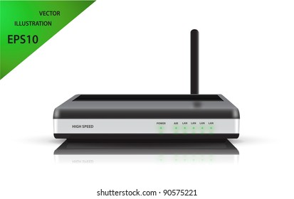 wireless router on white. vector illustration