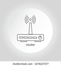 Wireless router thin line icon