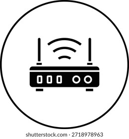 Icono de Vector de enrutador inalámbrico. Se puede utilizar para aplicaciones de impresión, móviles y de Web.