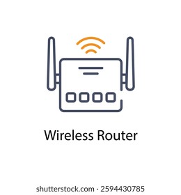 Wireless Router vector icon stock illustration