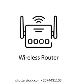 Wireless Router vector icon stock illustration