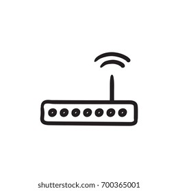 Wireless router vector sketch icon isolated on background. Hand drawn Wireless router icon. Wireless router sketch icon for infographic, website or app.